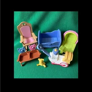 Fisher Price Loving Family dollhouse Baby Nursery furniture and accessory lot